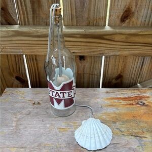 Mississippi State Handcrafted Bottle Windchime with Seashell 19.5”L